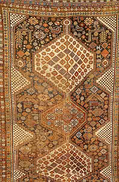 Kamseh, Persien, um 1920, Wolle auf Wolle, ca. 240 x 150 cm, Schätzwert: 950.- EURO, EHZ:
