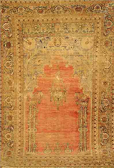 Gerdus Antik, TÜrkei, um 1880, Flor Naturseide, ca. 260 x 172 cm, SchÄtzwert: 4500.- EURO,EHZ: 4-5