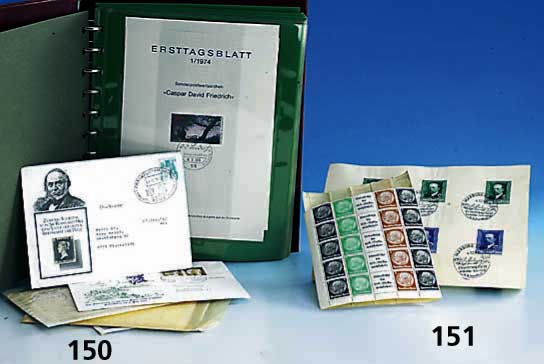 Briefmarken Bund Berlin, riesen Posten ErsttagsblÄtter aus 1974 bis 1983, dazu Album mit Überwiegend postfr. Marken aus der Zeit