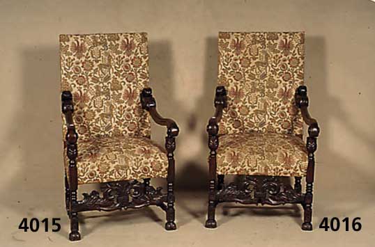 Stuhlsessel, Berlin, um 1890/1900, Eiche massiv, sogenanntes Danziger Barock, nach altem Vorbild von 1720/30, Armlehnen beschnitzt mit Veluten und ...
