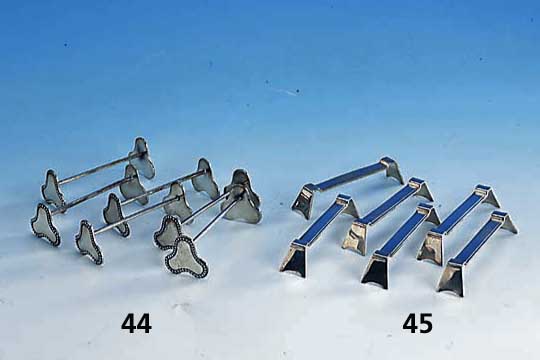 6 MesserbÄnkchen, Belgien, Wolfers (?), um 1900, 800er Silber, Perlleistendekor, Bes.-Monogr. S., L. ca. 8.5 cm