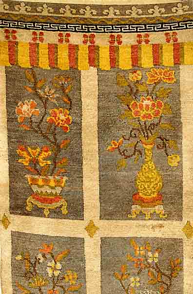 Tibet TÜrteppich, China, ca. 40 Jahre, Wolle auf Baumwolle, ca. 179 x 91 cm, SchÄtzwert: 1200.- EURO, EHZ: 2-3