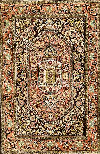 Ghom Seide, Persien, ca. 40 Jahre, reine Naturseide, ca. 155 x 102 cm, SchÄtzwert: 1700.- EURO, EHZ: 2