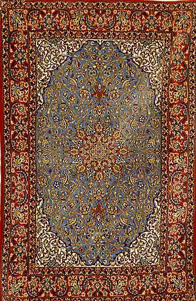 Esfahan fein, Persien, ca. 40 Jahre, Korkwolle mit und auf Seide, ca. 163 x 106 cm, SchÄtzwert: 3200.- EURO, EHZ: 2