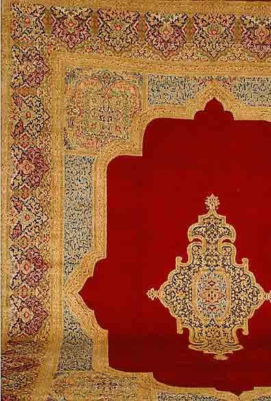 Kerman fein, Persien, ca. 60 Jahre, Wolle auf Baumwolle, ca. 420 x 314 cm, SchÄtzwert: 2100.- EURO, ca. 490.000 Kn/qm, gereinigt, EHZ: 2-3