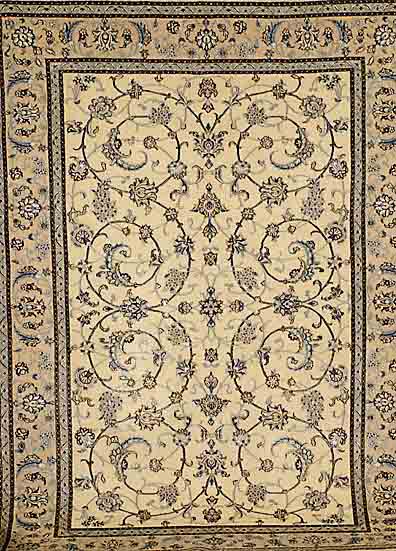 Nain fein, Persien, ca. 10 Jahre, Korkwolle mit Seide, ca. 213 x 151 cm, SchÄtzwert: 3800.- EURO, ca. 950.000 Kn/qm, EHZ: 1-2