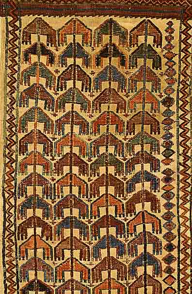 Mafrasch-Panel Sumak, Shasavan Persien, um 1920, Wolle auf Wolle, ca. 90 x 42 cm, SchÄtzwert: 850.- EURO, EHZ: 2-3