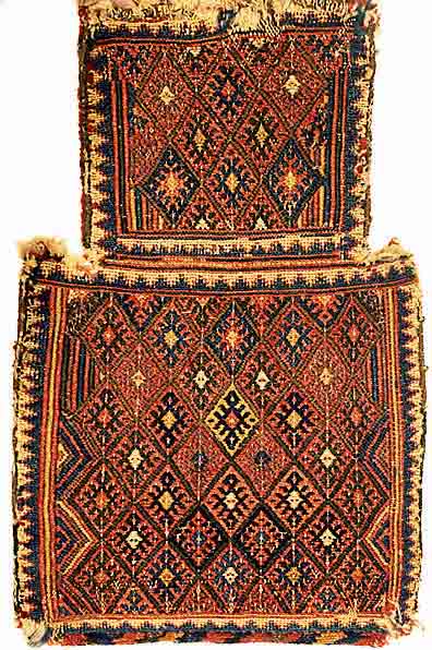 Salztasche Sumak, Shasavan Persien, um 1920, Wolle auf Wolle, ca. 58 x 38 cm, SchÄtzwert: 750.- EURO, EHZ: 4