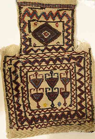 Salztasche Sumak, Shasavan Persien, um 1930, Wolle auf Wolle, ca. 40 x 28 cm, SchÄtzwert: 650.- EURO, EHZ: 4 (doppelseitig)