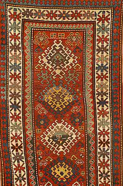 Kazak, Rußland, um 1890, Wolle auf Wolle, ca. 204 x 119 cm, SchÄtzwert: 4800.- EURO, EHZ: 3