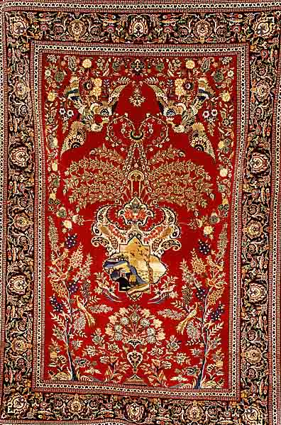 Keschan, Persien, um 1950, Korkwolle mit und auf Seide, ca. 209 x 141 cm, SchÄtzwert: 6500.- EURO, EHZ: 2