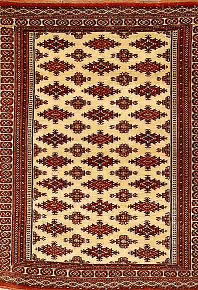 Torkman, Rußland, um 1940, Wolle auf Wolle, ca. 153 x 131 cm, SchÄtzwert: 1200.- EURO, EHZ: 3