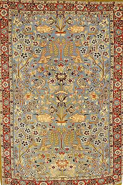Esfahan, Persien, ca. 50 Jahre, Korkwolle auf Seide, ca. 113 x 77 cm, SchÄtzwert: 2200.- EURO, EHZ: 3