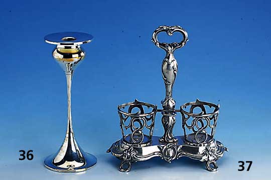 KerzenstÄnder WMF 30er Jahre, Metall versilbert, zeitlos klassische Form, H ca. 24.5 cm