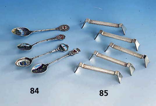 6 MesserbÄnkchen, Niederlande um 1930, Meistermarke BEGEER, Silber, L. ca. 10.5 cm