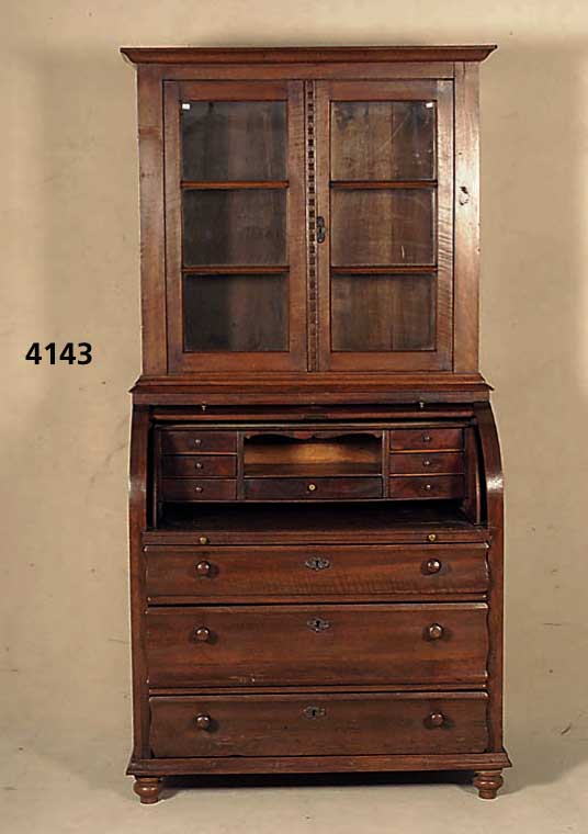 AufsatzsekretÄr, Westfalen, um 1860, Eiche massiv, 3-schÜbig, original BeschlÄge, Ober- teil original Verglasung, praktisches Schreib- mÖbel ...
