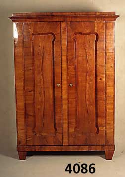 Biedermeierschrank, handwerklich gute Arbeit , dekorativ, original Schloß, BeschlÄge und SchlÜssel, zerlegbar, Altersspuren, ca. 190x 138x61 cm