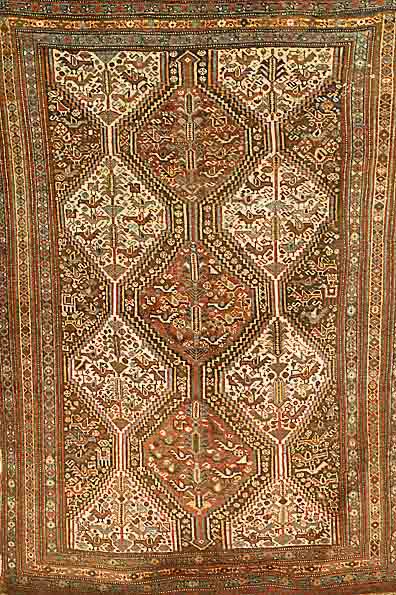 Khamseh, Persien, um 1920, Wolle auf Wolle, ca. 204 x 140 cm, SchÄtzwert: 1150.- EURO, EHZ: 3-4