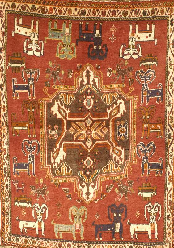 Ghaschgai, Persien, ca. 50 Jahre, Wolle auf Wolle, ca. 171 x 120 cm, Schätzwert: 700.- EURO, EHZ: 3