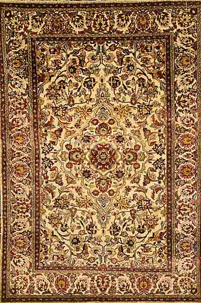 Suf Keschan, Persien, um 1900, reine Naturseide, ca. 174 x 119 cm, SchÄtzwert: 5500.- EURO, EHZ: 3