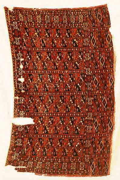 Tekke Djowal fragment, Turkmenistan, um 1880, Wolle auf Wolle, ca. 65 x 107 cm, SchÄtzwert: 1300.- EURO .EHZ 5-6