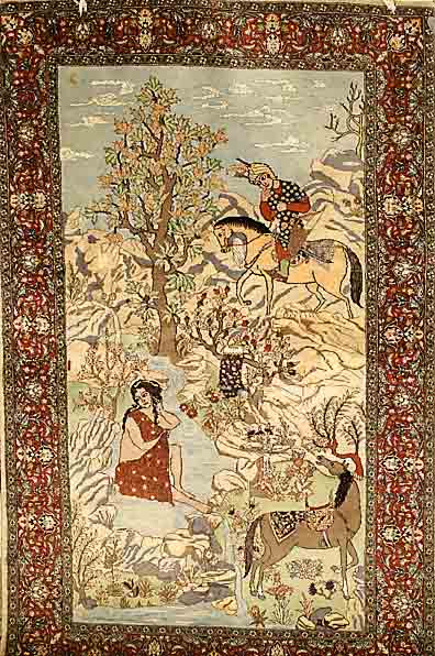 Ghom, Indien, ca. 20 Jahre, Wolle auf Baumwolle, ca. 218 x 140 cm, SchÄtzwert: 1100.- EURO, EHZ: 3