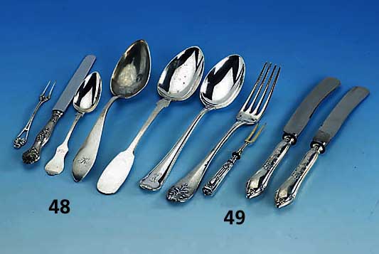 12 Messer deutsch um 1900, reiner Jugendstil, 1. Entwurf Hugo LEVEN fÜr Koch und Bergfeld "Herbstzeitlose", 800er Silber, gesuchtes ...