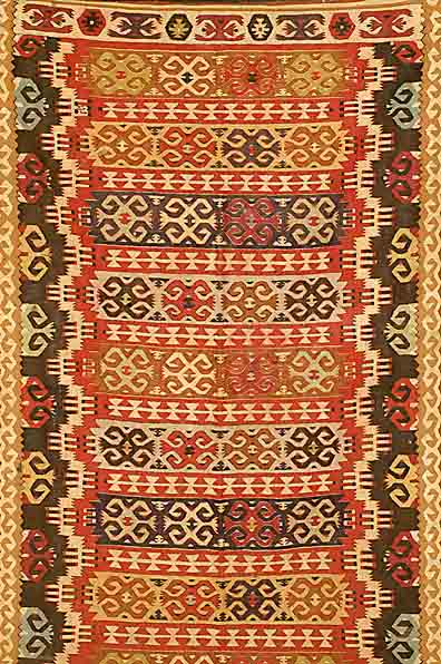 Erzurum Kelim Antik, Ost Anatolien TÜrkei, 19Jh, Wolle auf Wolle, ca. 210 x 127 cm, SchÄtzwert: 3100.- EURO, EHZ: 4, Pflanzenfarben