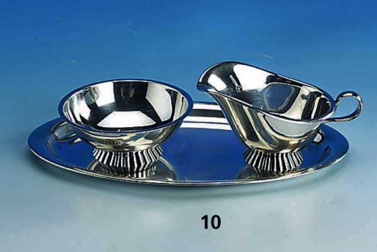 Sahnegießer und Zuckerschale auf Tablett, deutsch, Wilkens Bremen, 835er Silber, H 3.5 bzw. 5.5 cm, Tablett ca. 22 x 13 cm, zus. ca. 230 g