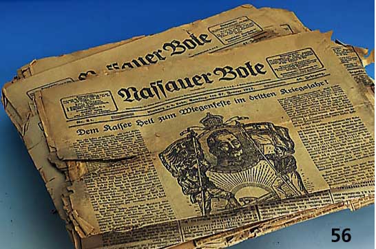 ca. 250 Original-Zeitungen aus dem 1. Welt- krieg 1914/18, hÖchst interessante und Äußerst seltene, zeitgemÄße Dokumentation Über den ...