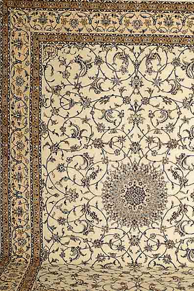 Nain fein, Persien, ca. 10 Jahre, Korkwolle mit Seide, ca. 352 x 250 cm, SchÄtzwert: 6200.- EURO, ca. 1,0 Mio. Kn/qm, EHZ: 1-2