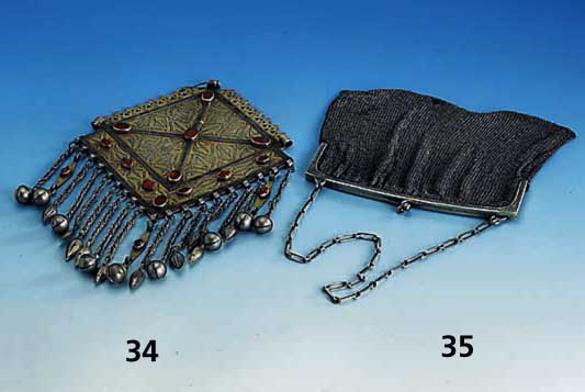 Abendtasche, 800er Silber, Frankreich um 1900, ca. 330 g, ca. 17.5 x 16.5 cm