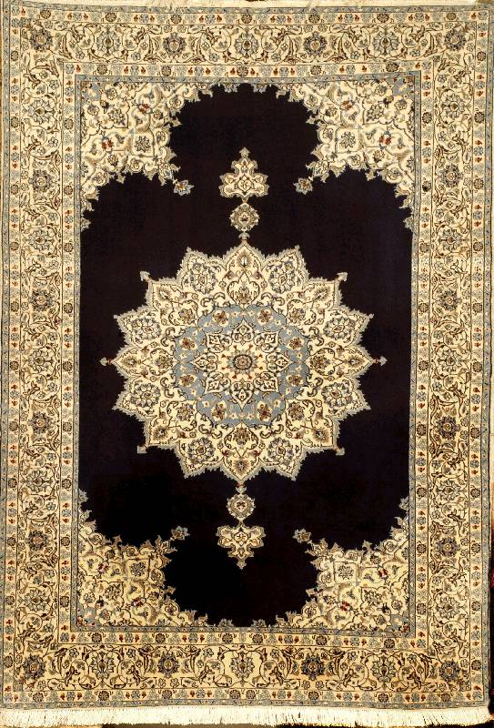 Nain fein, Persien, neuwertig, Korkwolle mit Seide, ca. 192 x 134 cm, SchÄtzwert: 2300.- EURO, ca. 900.000 Kn/qm, feiner edler K nÜpteppich in ...