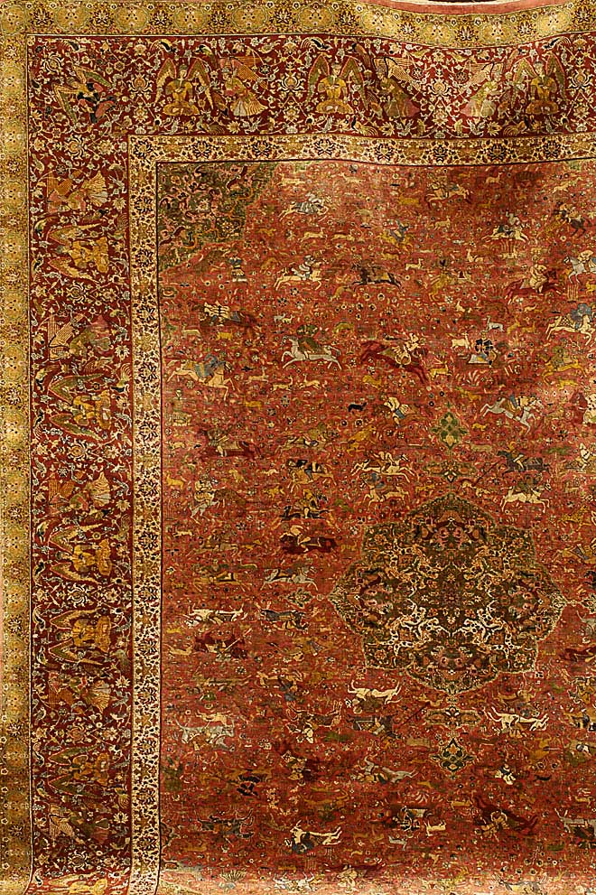 TÄbriz Seide, China, ca. 40 Jahre, reine Naturseide, ca. 338 x 267 cm, SchÄtzwert: 15000.- EURO, ca. 800.000 Kn/qm. EHZ: 2