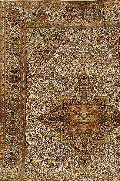 Kashmir Seide, Indien, ca. 20 Jahre, Seide auf Baumwolle, ca. 379 x 272 cm, SchÄtzwert: 4900.- EURO, EHZ: 2