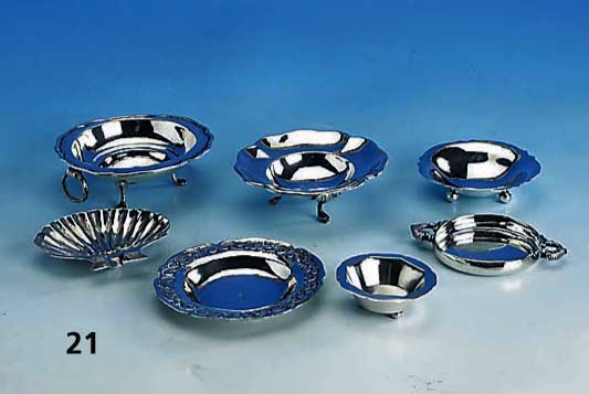 Konvolut 13 KnabberschÄlchen, 900er bzw. 925er Silber, versch. Formen, total ca. 650 g, schÖnes reichhaltiges Konvolut