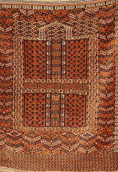 Tekke Engsi, Turkmenistan, ca. um 1900, Wolle auf Wolle, ca. 146 x 120 cm, SchÄtzwert: 5900.- EURO, EHZ: 3