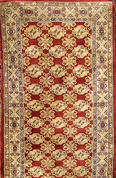 Samarghand Seide, um 1960, Flor Seide auf Baumwolle, ca. 220 x 125 cm, SchÄtzwert: 1200.- EURO, EHZ: 3