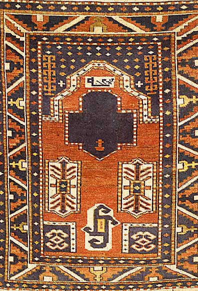 Kazak gebetsteppich, Rußland, um 1900, Wolle auf Wolle, ca. 109 x 88 cm, SchÄtzwert: 2100.- EURO, EHZ: 3