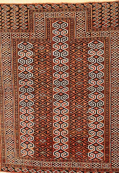 Yamut Gebetsteppich, Rußland, ca. 40 Jahre, Wolle auf Wolle, ca. 120 x 90 cm, SchÄtzwert: 650.- EURO, EHZ: 2