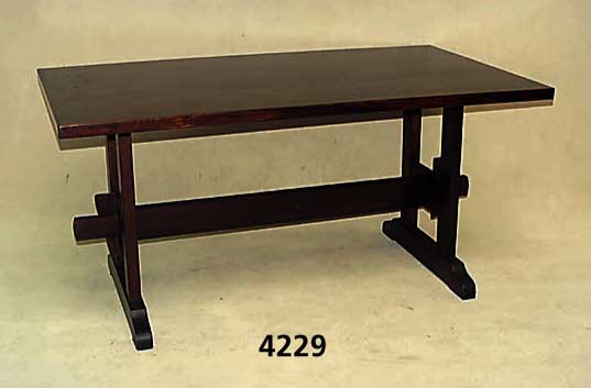 Klostertisch, wohl norddeutsch, um 1960, Korpus Weichholz, Eiche massiv, Eichefurnier, restauriert und lackiert, wohnfertig, ca. 77x159x90 cm