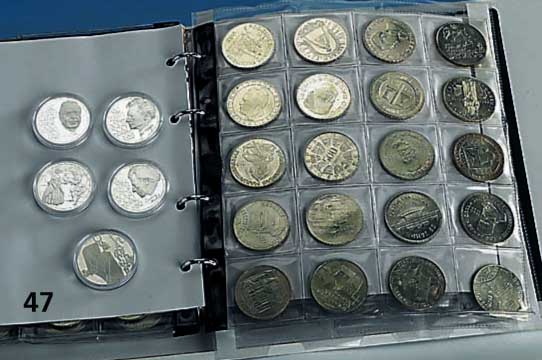 92 SondermÜnzen, Silber, Österreich 1962- 1992, 50, 100 und 500 Shilling, Nominal- wert ca. 38000.- ÖS, z.T. geschlossener Bestand, ss+ bis ...