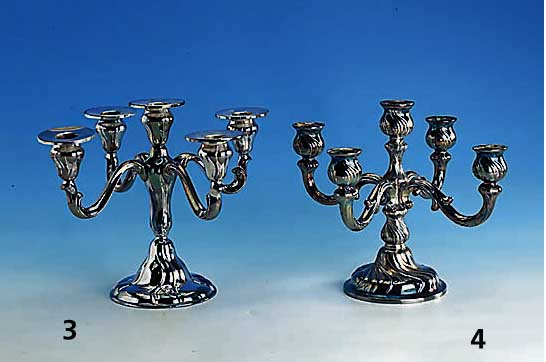 5-armiger Kerzenleuchter, deutsch, 30er Jahre, 835er Silber, gefÜllt, Barockstil, H ca. 25 cm