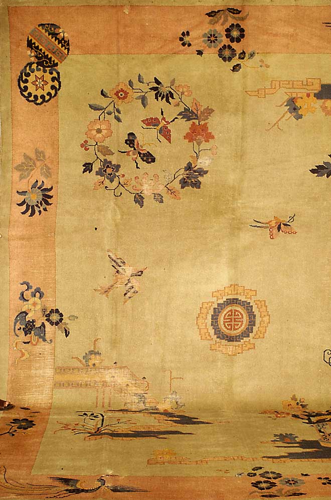 China, um 1910, Wolle auf Baumwolle, ca. 383 x 288 cm, SchÄtzwert: 5500.- EURO, Gebrauchtsspuren