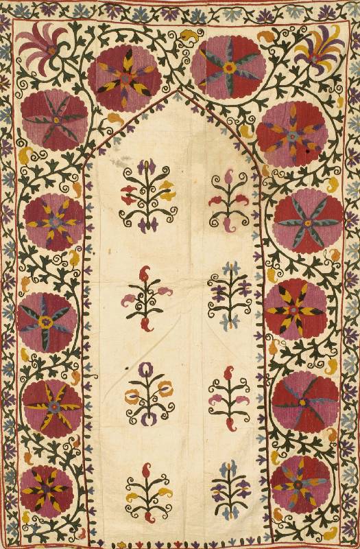 Gebetssusani, Usbekistan, um 1900, ca. 144 x 98 cm, SchÄtzwert: 1300.- EURO, EHZ: 3, reinigungsbedÜrftig