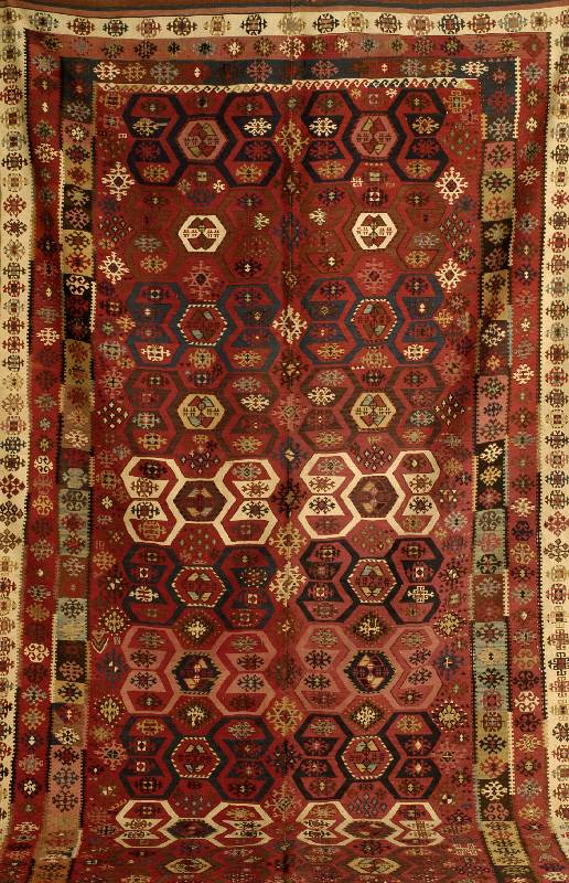 Kelim (2bahnig), Anatolien, um 1850, Wolle auf Wolle, ca. 347 x 160 cm, SchÄtzwert: 4400.- EURO, EHZ: 3