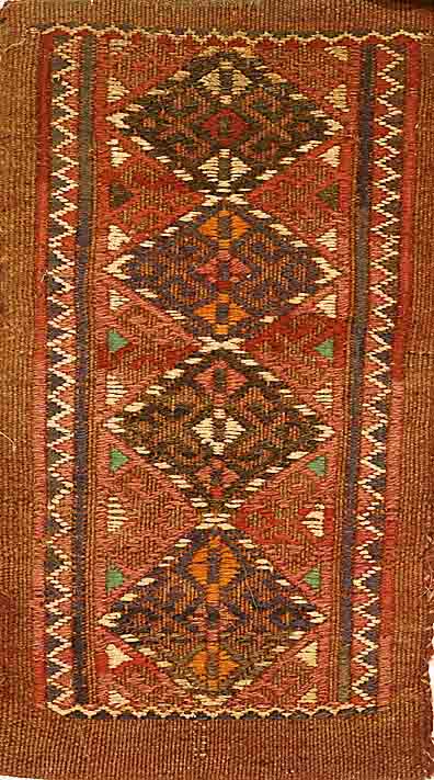Pfeil-Tasche, Usbekistan, ca. 80 Jahre, Wolle auf Wolle, ca. 34 x 20 cm, SchÄtzwert: 300.- EURO, EHZ: 3. Zili-Kelimgewebe.