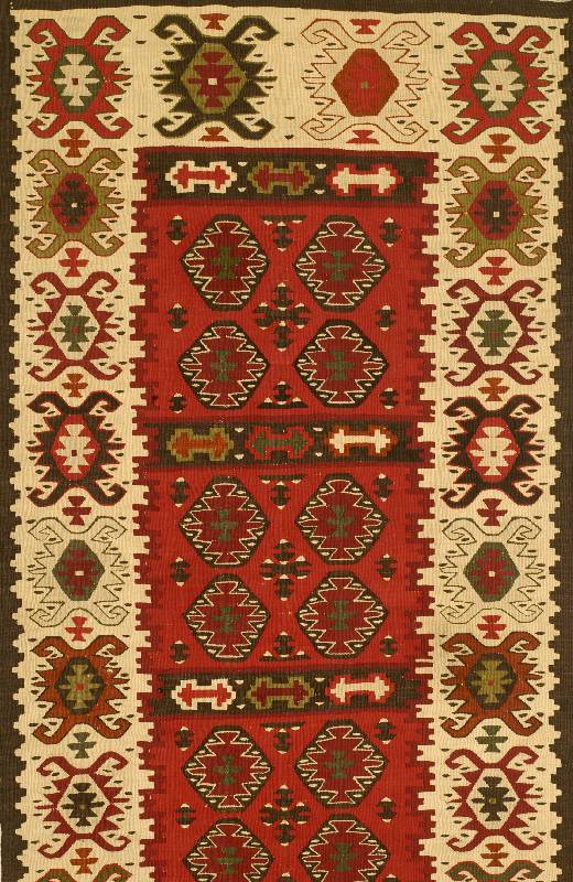 Shirwan Kelim, Rußland, um 1930, Wolle auf Wolle, ca. 135 x 70 cm, SchÄtzwert: 450.- EURO, EHZ: EHZ: 2