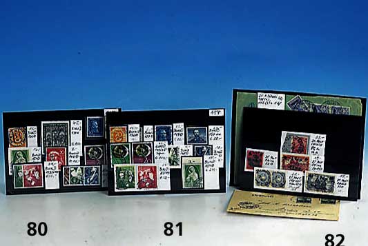 Briefmarken Bundesrepublik, aus den guten Anfangsjahren: Posthorn 70 Pf gestempelt, Marienkirche 10 Pf ungebraucht, RÖntgen, Wuppertal 20 Pf, ...