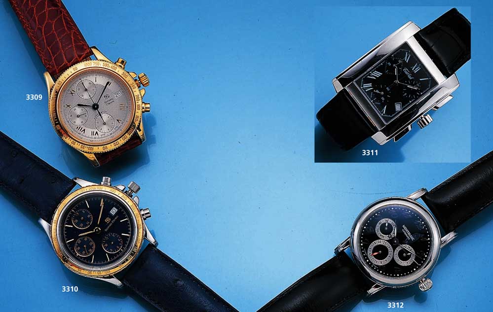 TABBAH Armbandchronograph, Geh. WG 750/000, Anz. v. Std., Min., kl. Sek., Datum, Chrono- graph, Saphirgl., Boden 4-fach verschr., Charriol ...